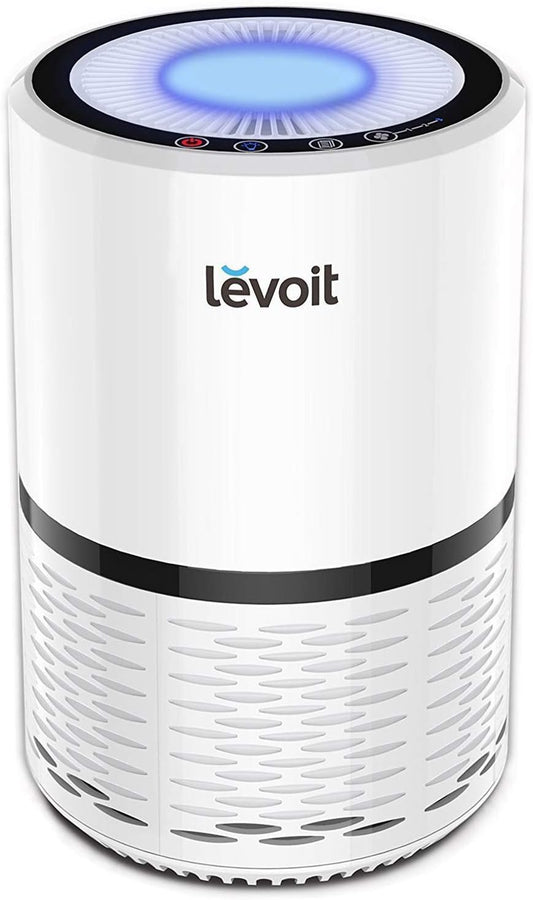 Air Purifier for Home, AHAM VERIFIDE, High-Efficiency Filter for Smoke, Dust, Pollen, and Odors in Bedroom, Office, or Nursery, Optional Night Light, Quiet Operation, LV-H132, White