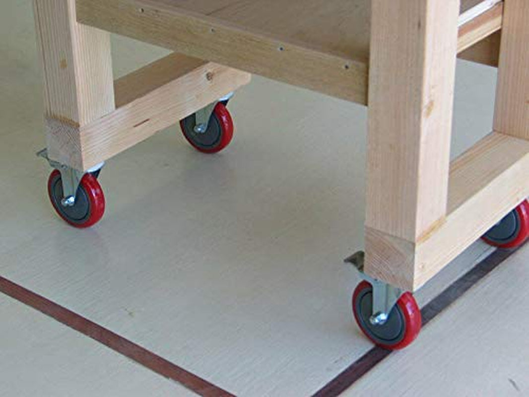 Heavy Duty Castor Wheels + Screws - 100Mm up to 600KG - Pack of 4 No Floor Marks Silent Caster for Furniture - Rubbered Trolley Wheels - Silver Castors