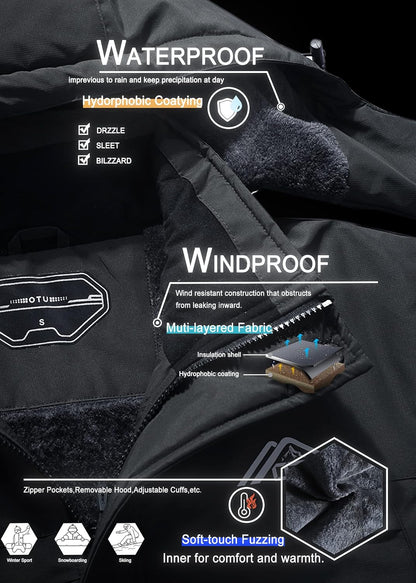 Men's Waterproof Hooded Ski Jacket - Insulated Snowboarding Windbreaker for Ultimate Winter Protection
Stay warm, dry, and unstoppable on the slopes with this premium Men's Waterproof Ski Jacket. Engineered for serious snowboarding, skiing, and mountain adventures, this hooded winter coat combines rugged waterproof protection with superior insulation to conquer cold, wind, and snow.
